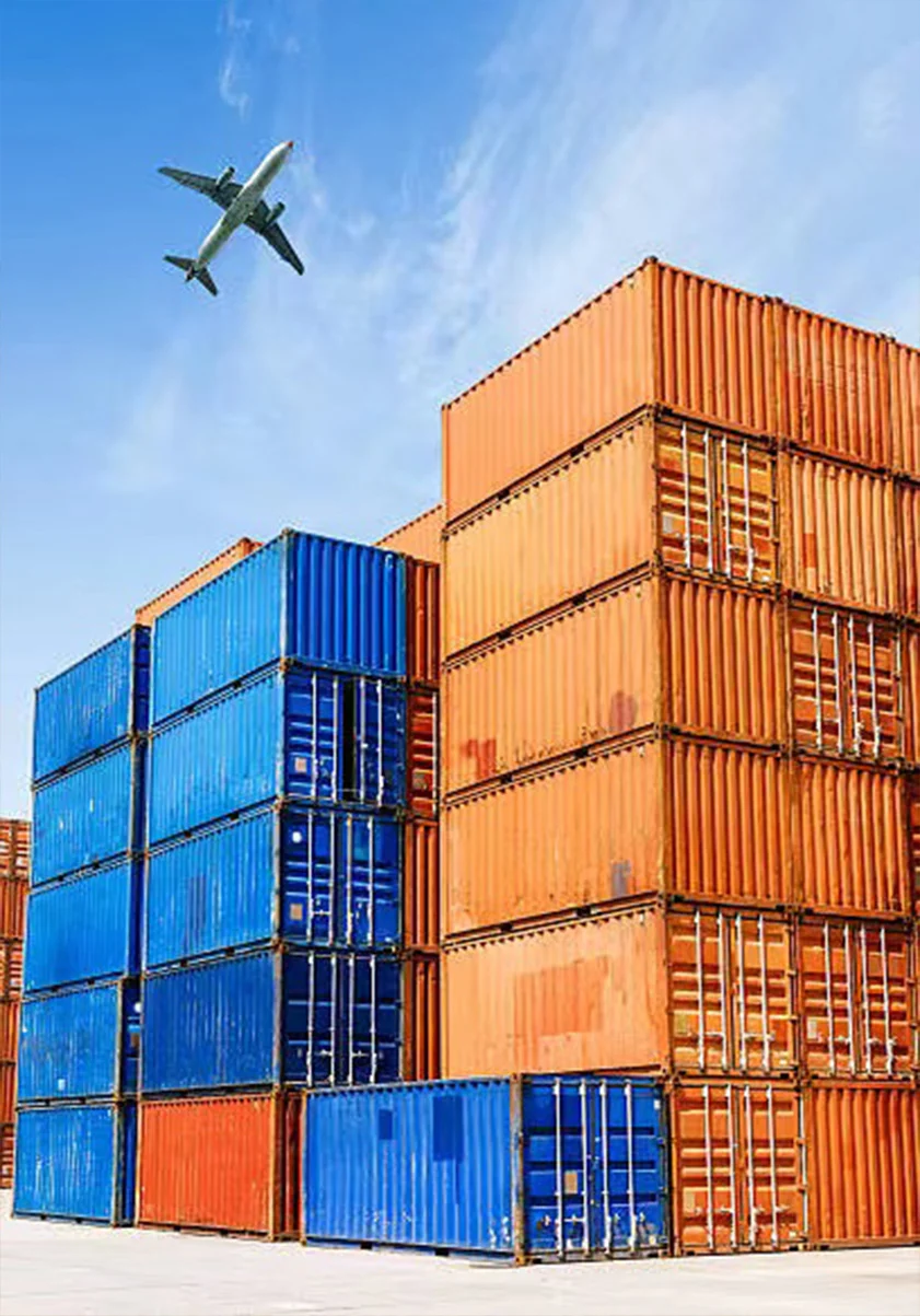 Shipping containers at a cargo terminal